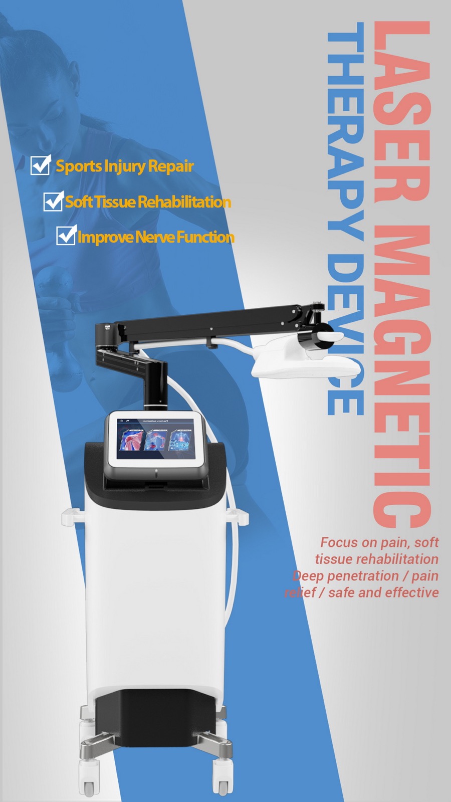 Laser magnetic therapy device